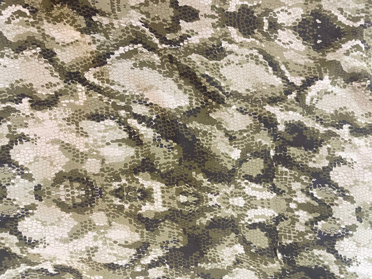 Snakeskin Printed Silk Chiffon - Camouflage