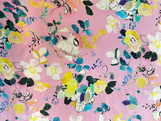 Printed Micro Modal Jersey - Pink Floral