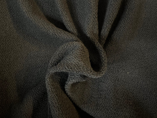 Wide Heavy Cotton French Terry - Jet Black