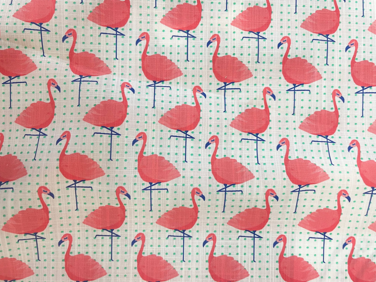 Italian Cotton Print - Polka Dot Flamingo