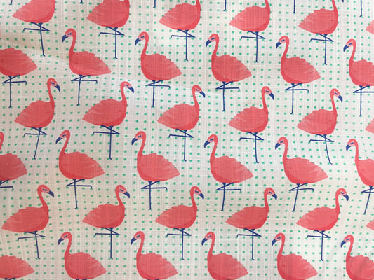 Italian Cotton Print - Polka Dot Flamingo
