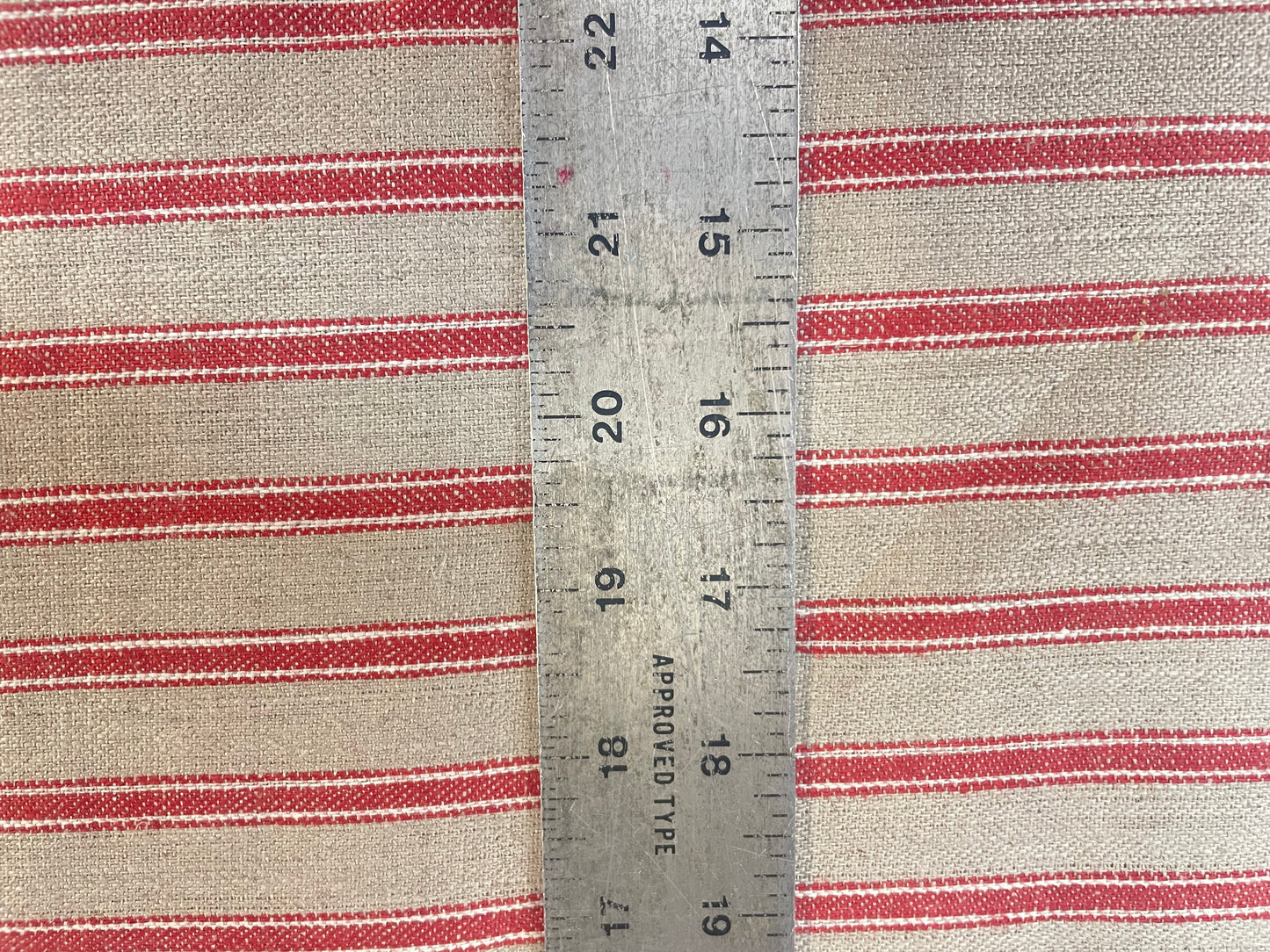 Regimental Stripe Linen - Red, White & Beige