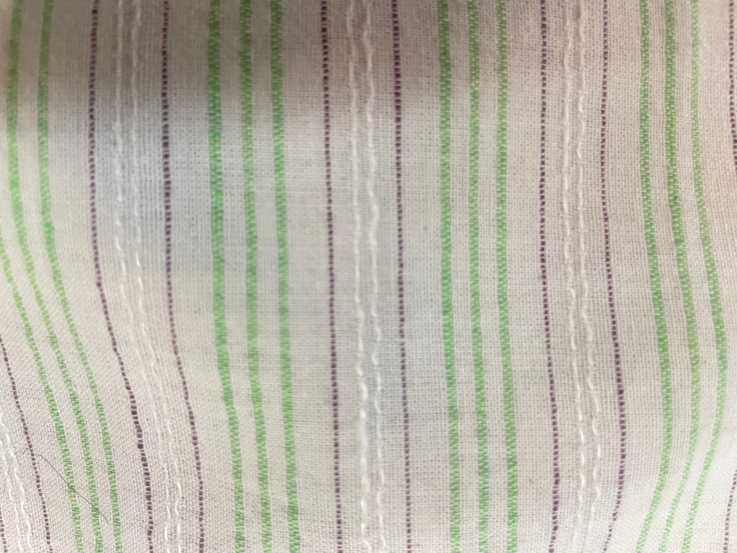 Textured Printed Cotton - Off-White, Green & Purple
