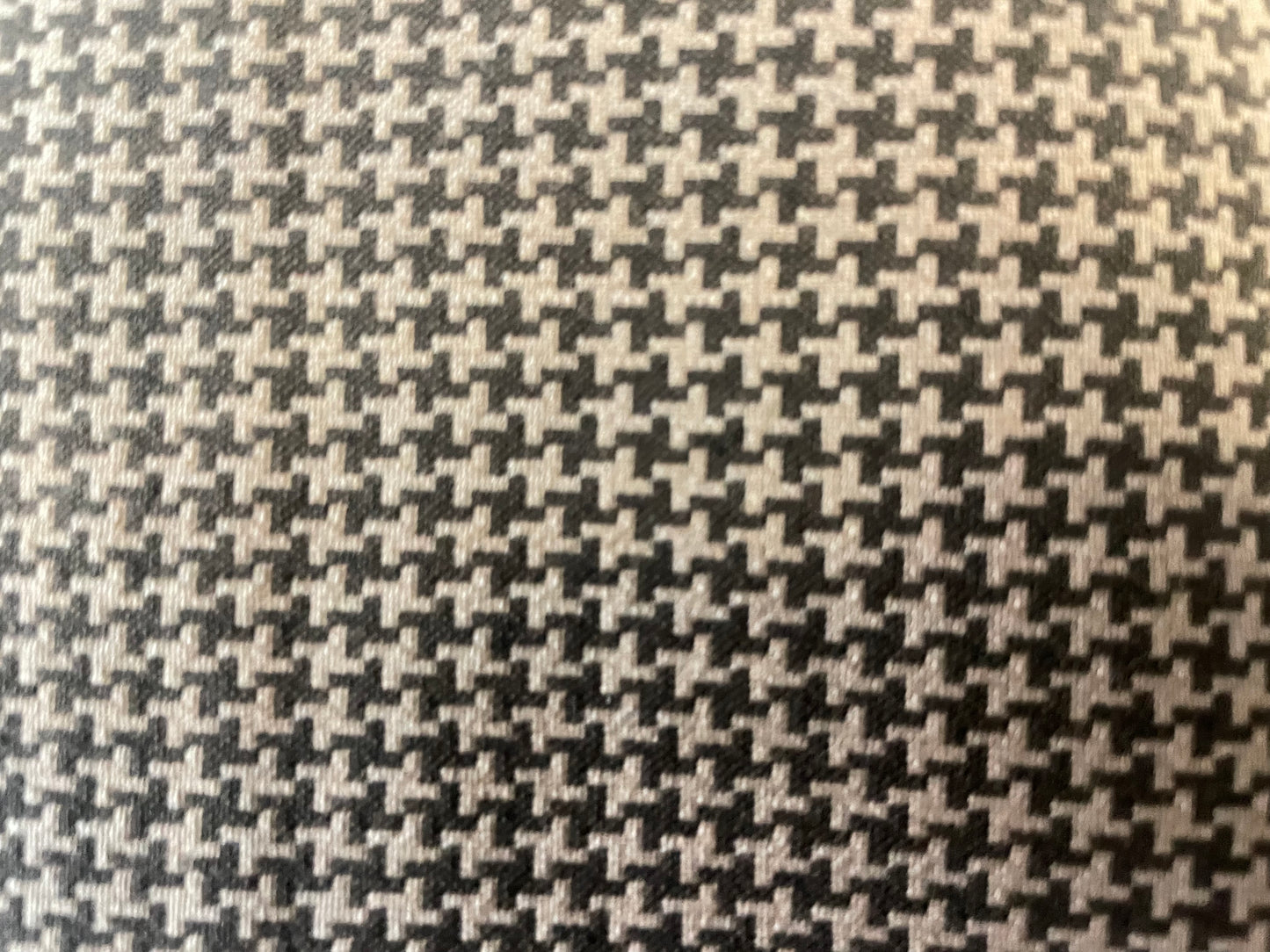 Italian Double-Sided Cotton & Wool Blend - Houndstooth - Brown & Taupe