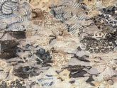 Stretch Printed Lace - Blue, White & Brown