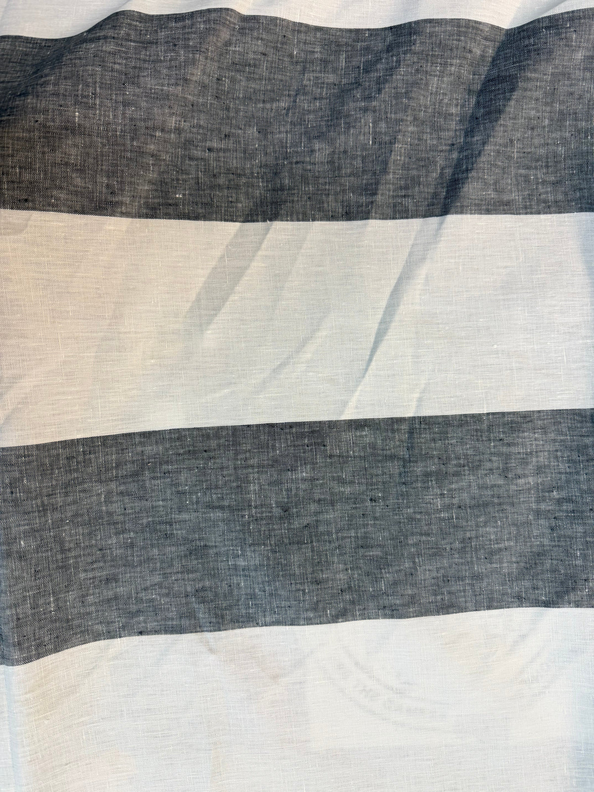 Wide Linen Stripe - Ivory & Grey