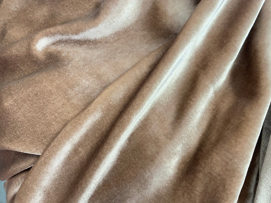 Italian Silk Velvet - Mink Brown