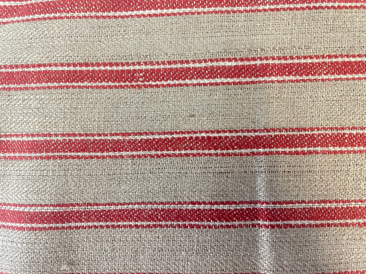 Regimental Stripe Linen - Red, White & Beige