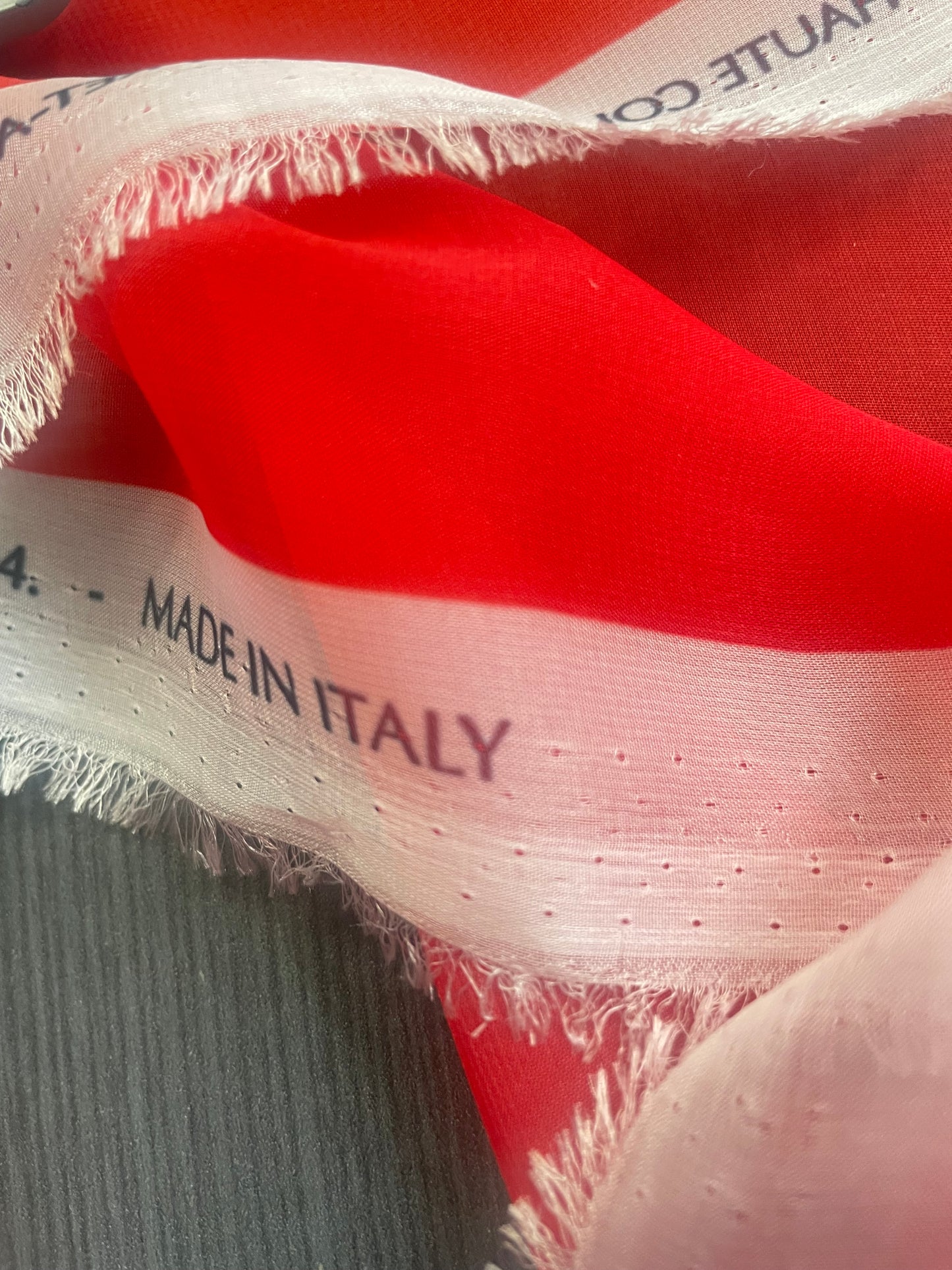 Ombre Italian Poly Chiffon - Pink & Red