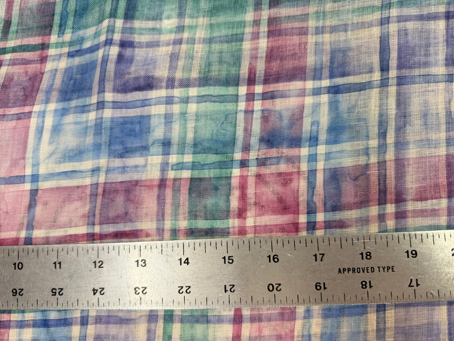 Watercolor Plaid Printed Linen - Multicolor