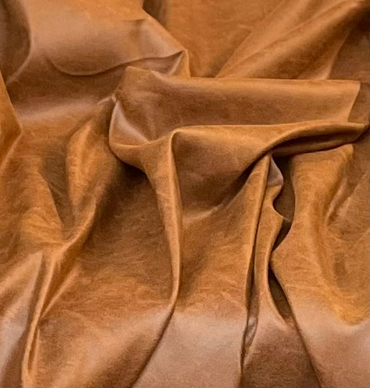 French Lush Faux Leather - Cognac Brown