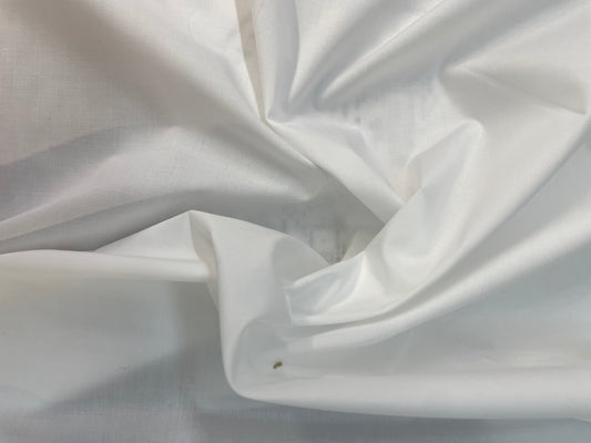 Italian Stretch Cotton Shirting - White