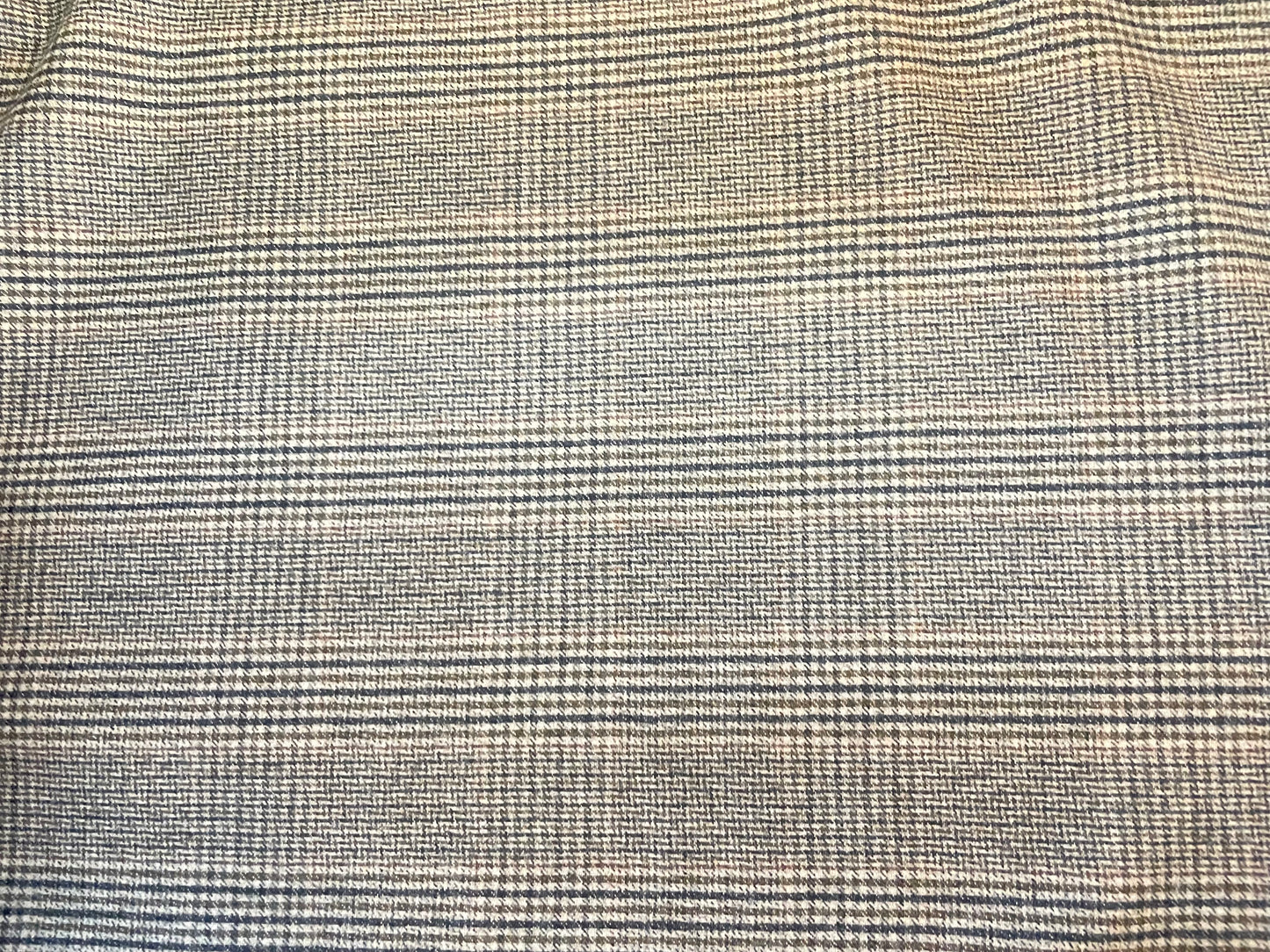 Italian Plaid Wool Flannel Suiting - Taupe Multicolor