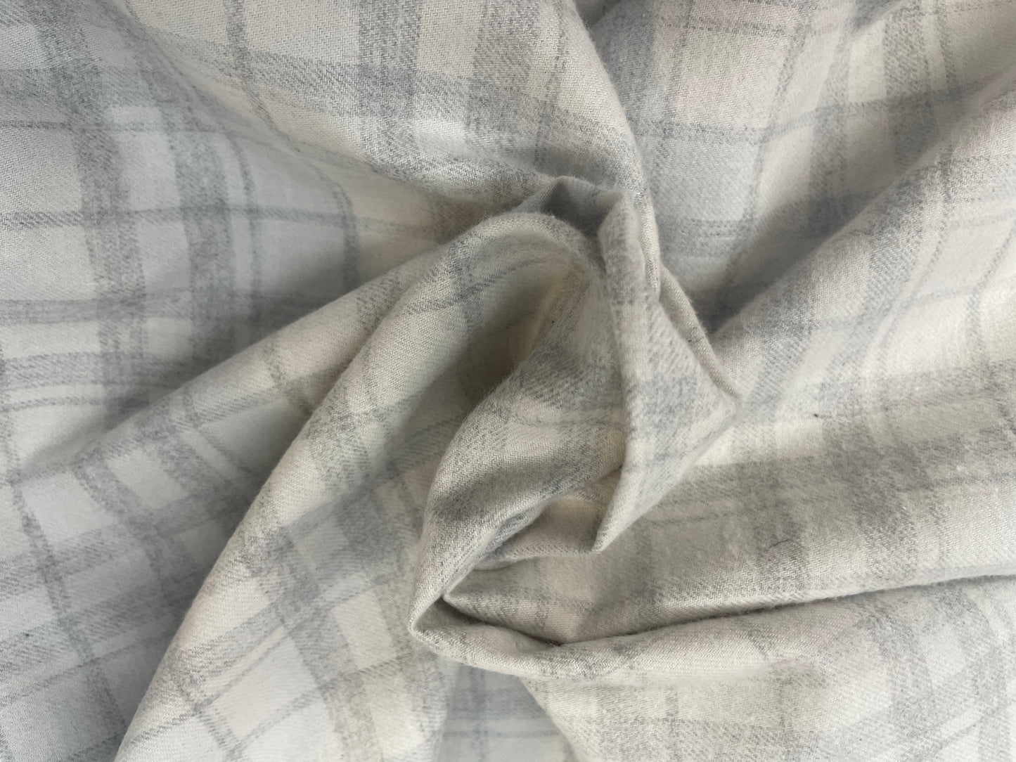 Flannel Cotton Plaid - Off White / Light Gray