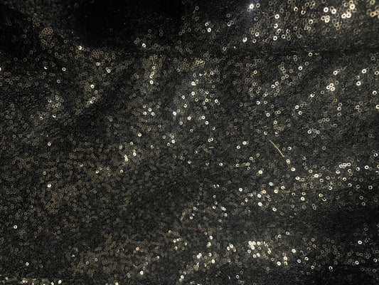 Mini Sequin Stretch Mesh - Jet Black