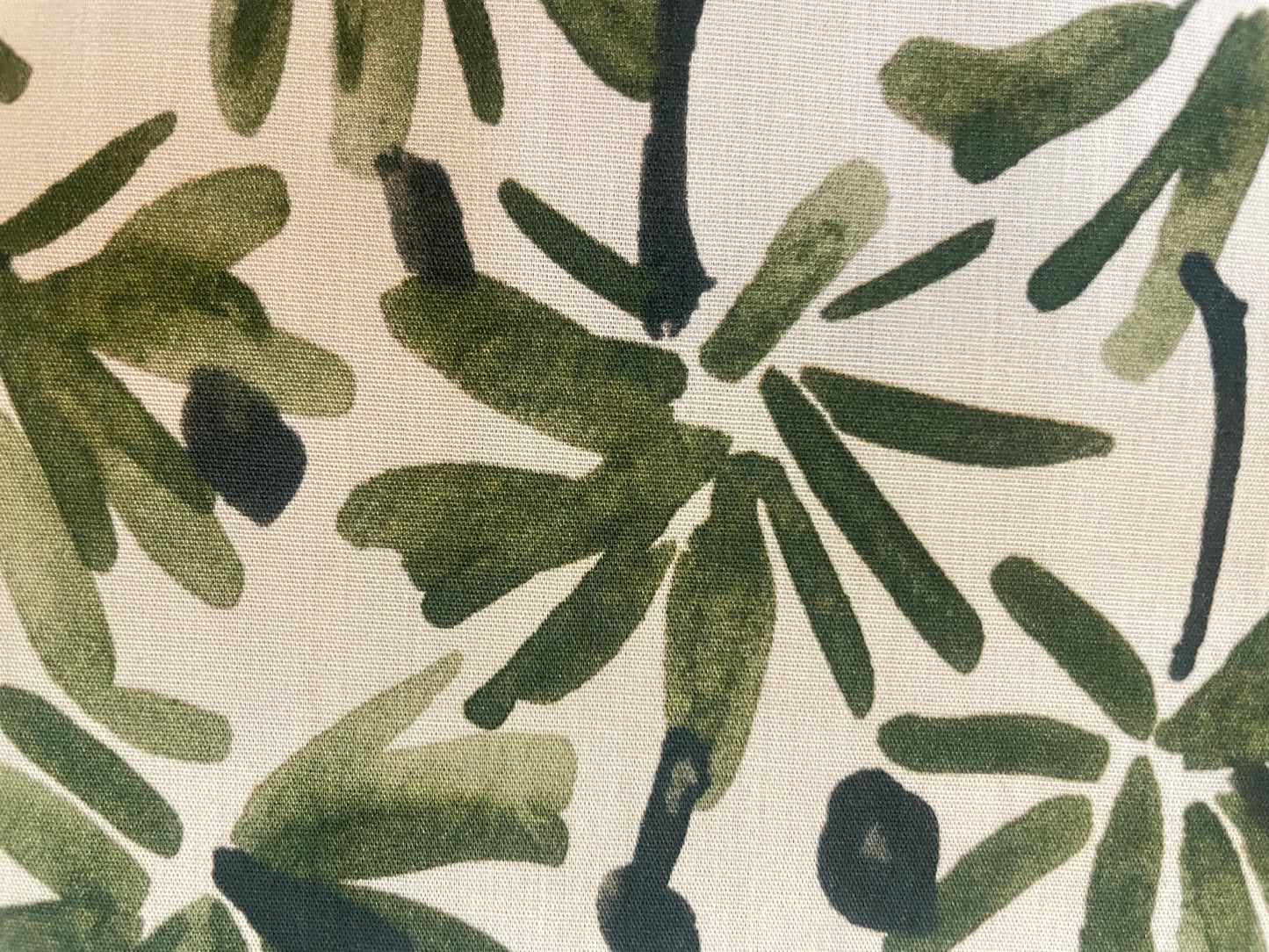 Watercolor Printed Cotton - Green & White