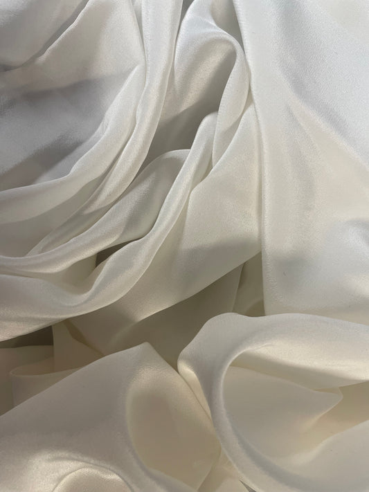 Silk Crepe De Chine - Off White - 16mm Designer