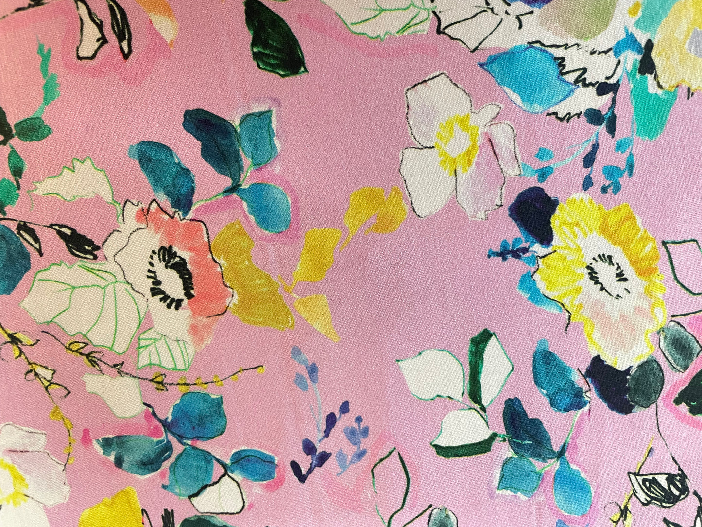 Printed Micro Modal Jersey - Pink Floral