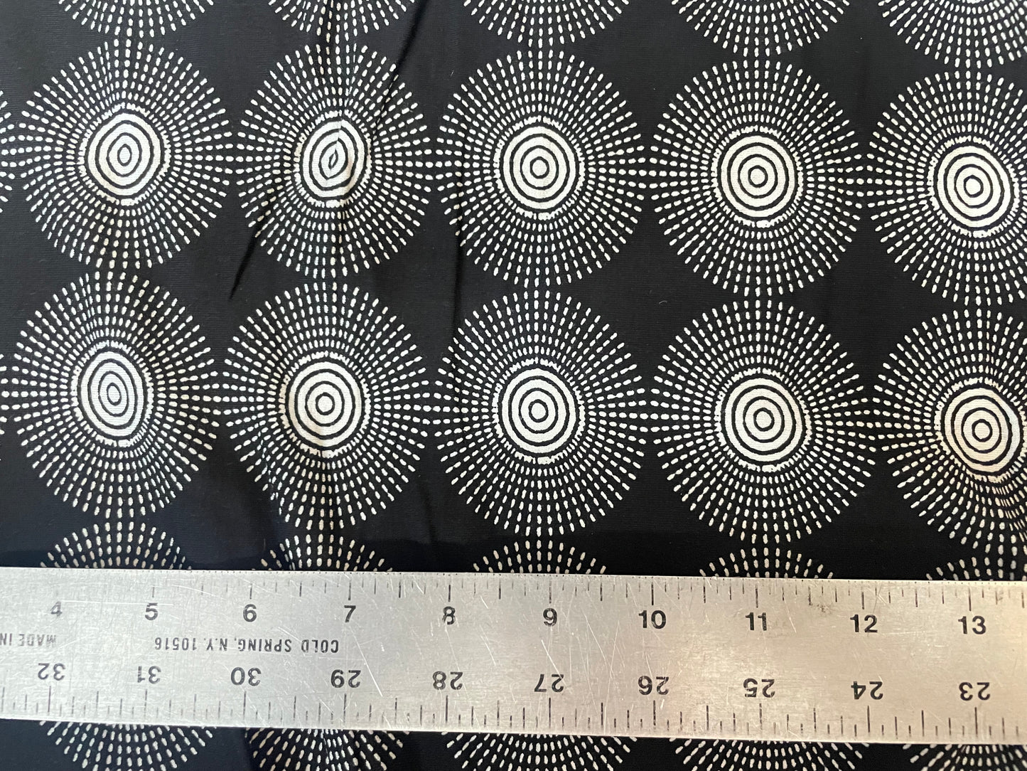 Printed Rayon Spandex Jersey - Black & White Spiral
