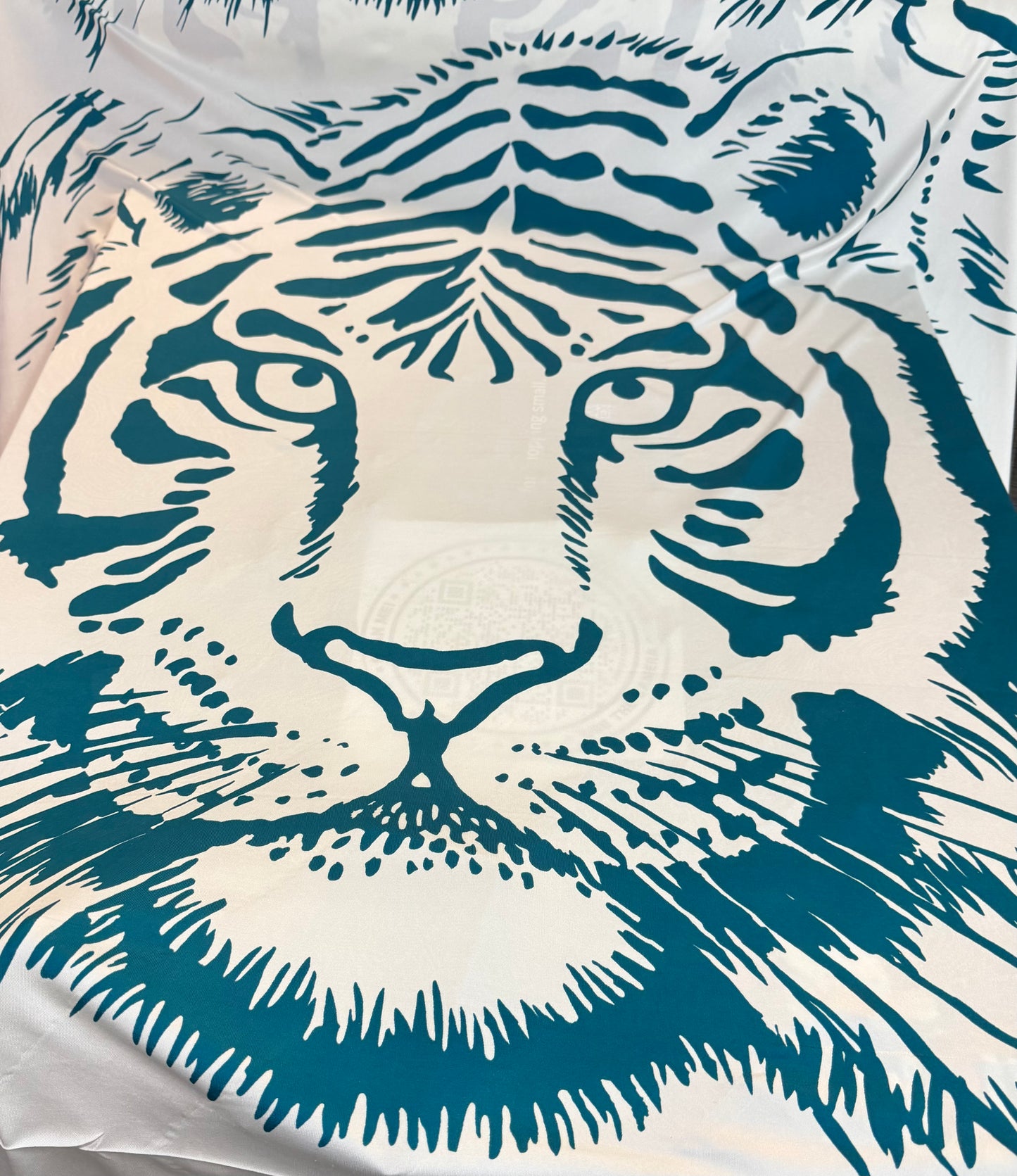 Printed Silk Jersey - Teal Blue Tiger