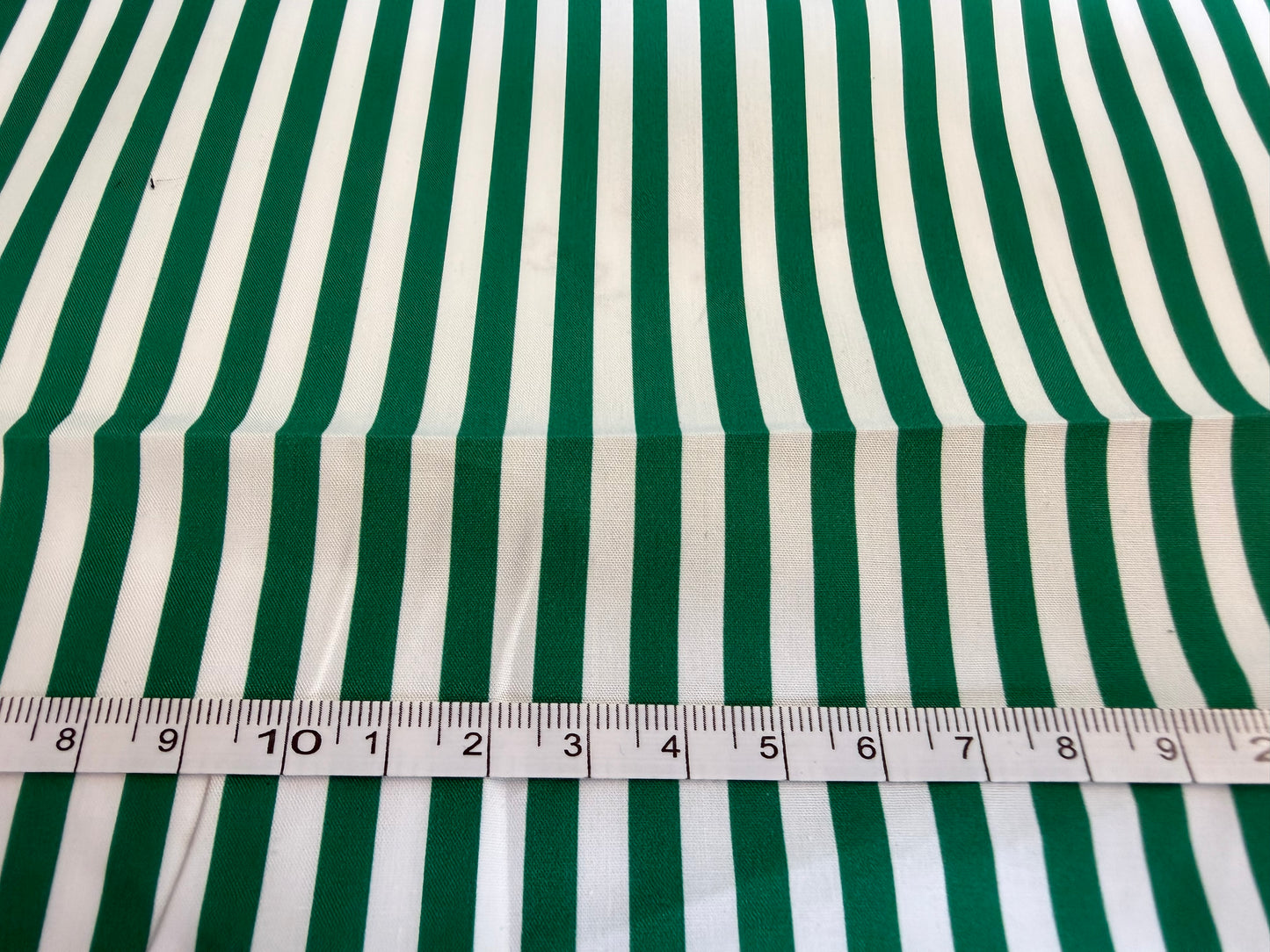 Striped Cotton Shirting - Green & White