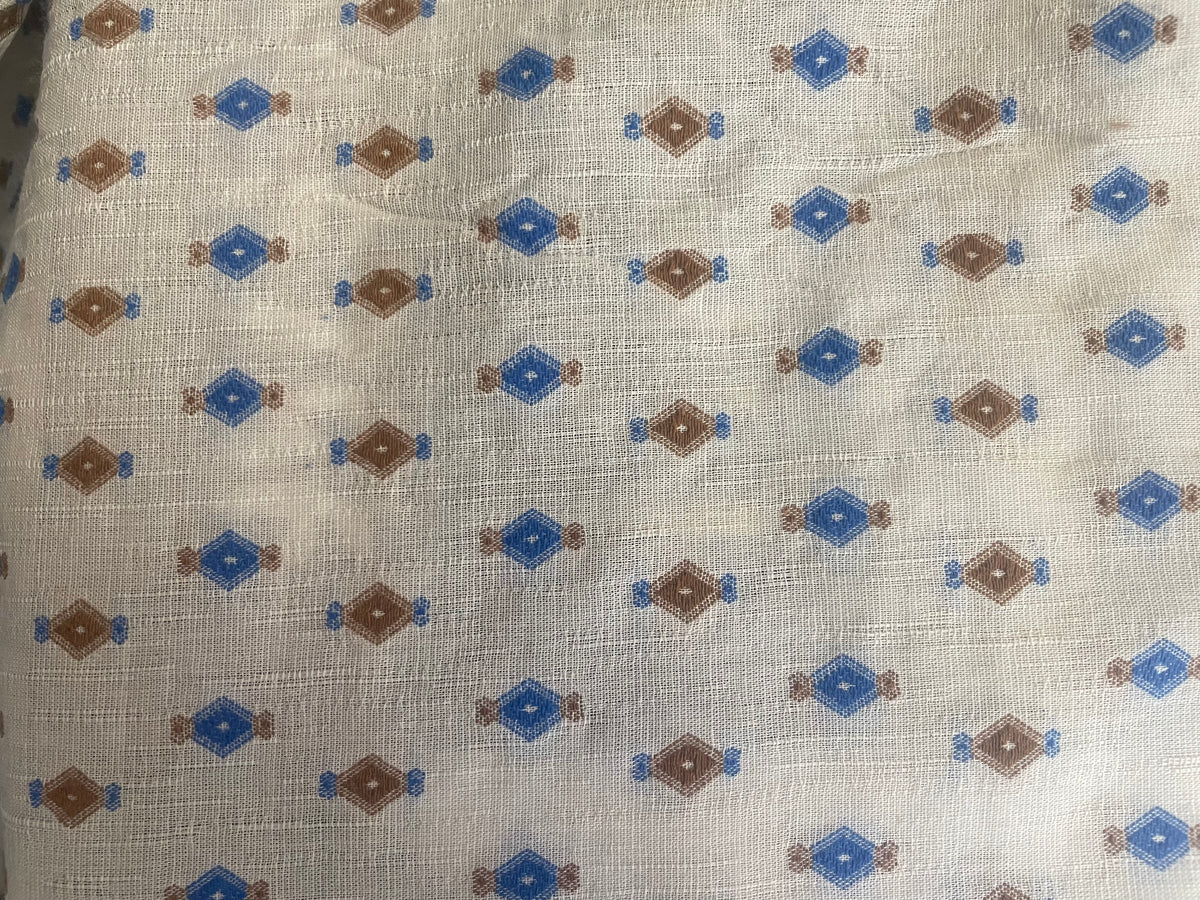 Textured Print Cotton - Beige, Pink & Green