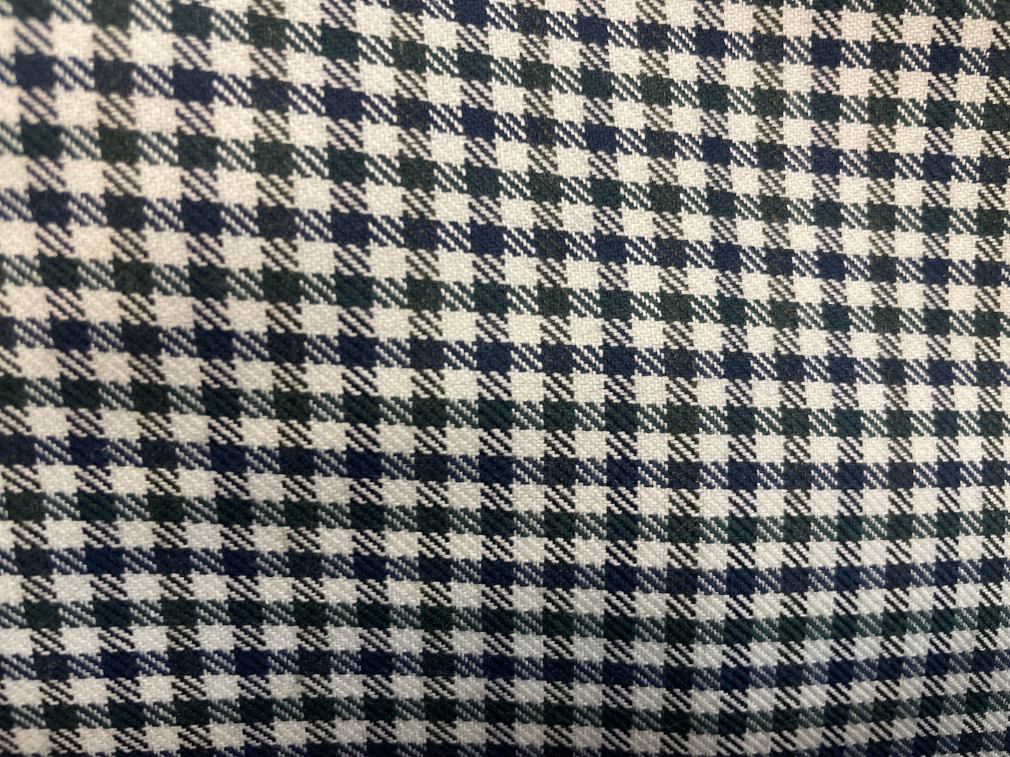 Italian Double-Faced Gingham Cotton Twill - Green, Blue, Black & White