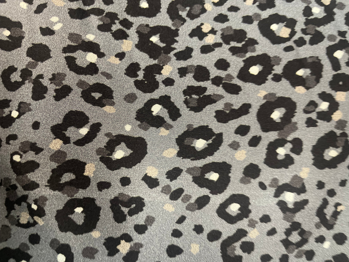 Matte Printed Silk Charmeuse - Grey Cheetah