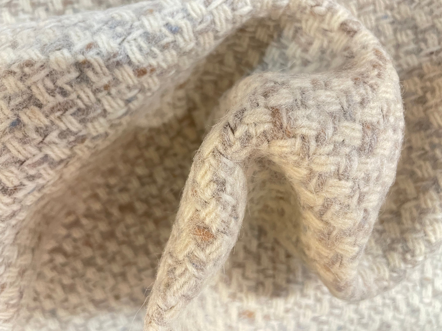 Tweed Melton Wool - Ivory & Oatmeal