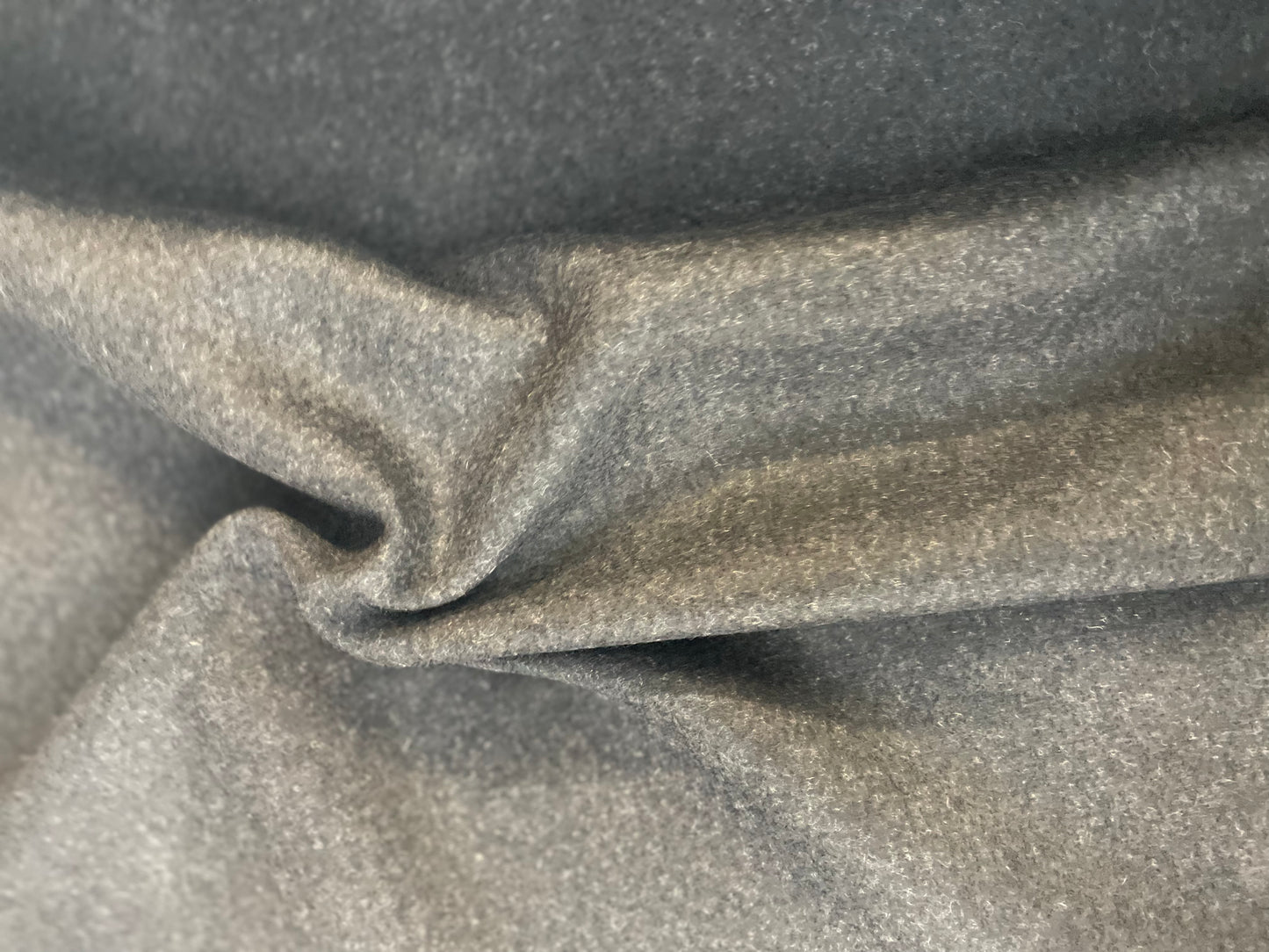 Italian Double Face Melton Wool - Medium Gray/Midnight Blue