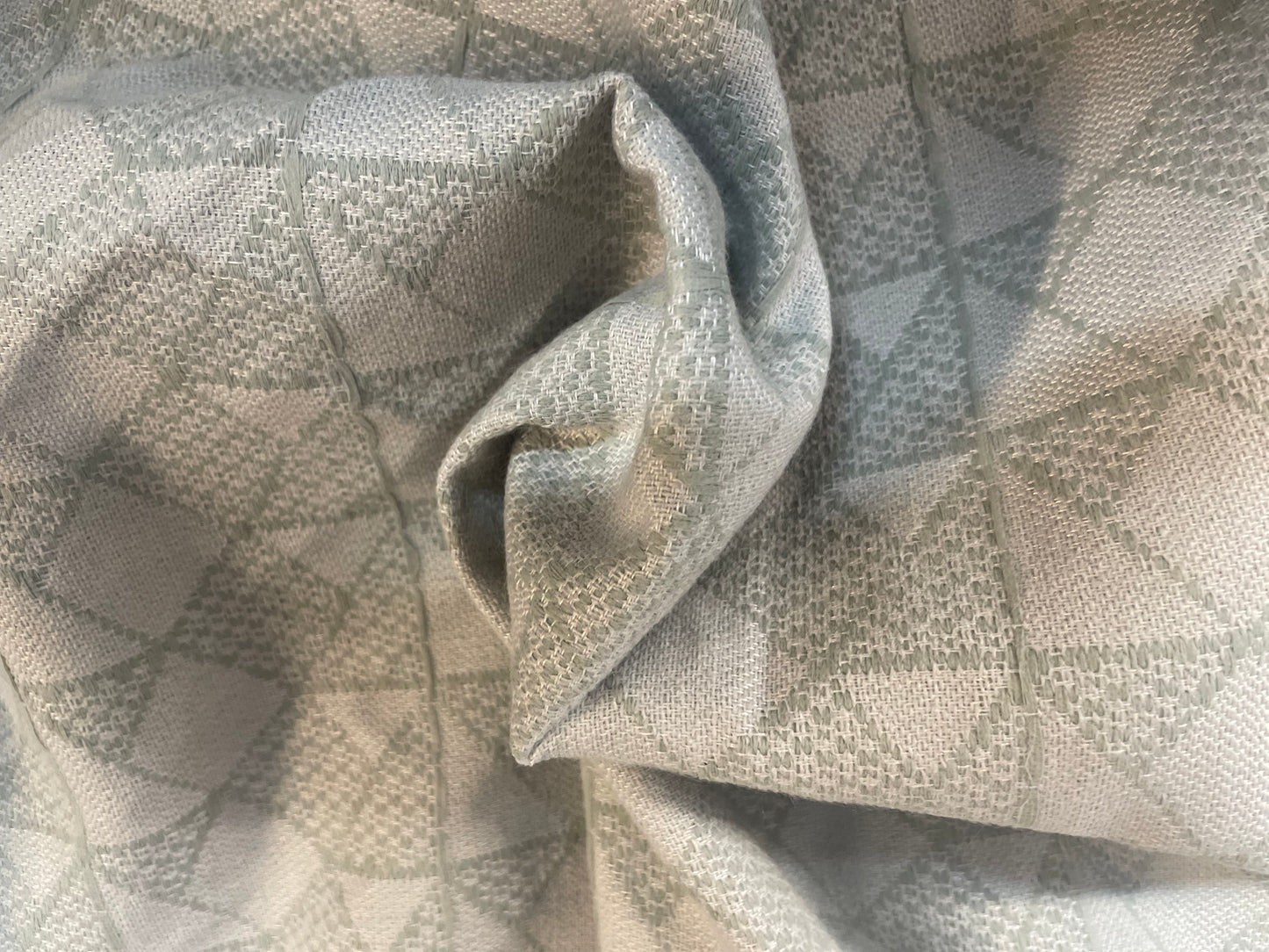 French Poly / Rayon Woven Boucle - Sage & White