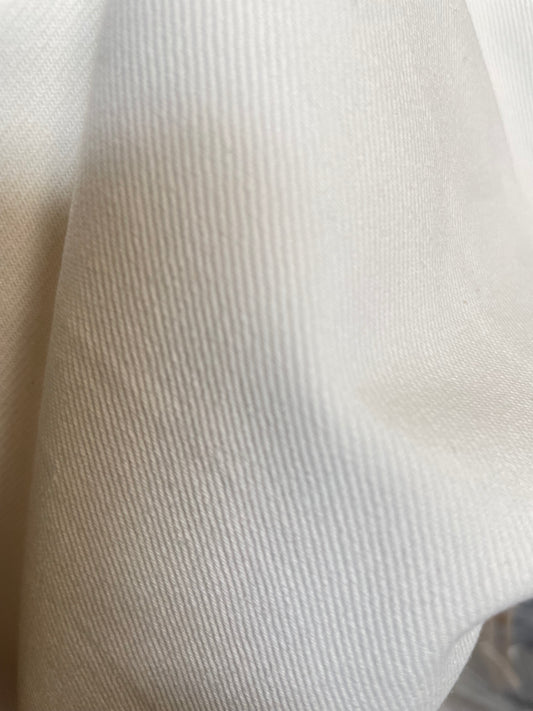 Cotton Stretch Denim - Ivory White