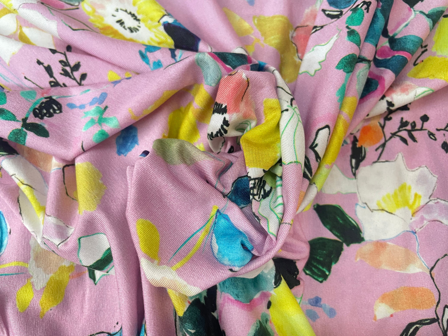 Printed Micro Modal Jersey - Pink Floral
