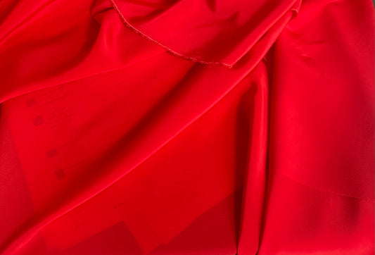 Silk Crepe De Chine - Flame Red