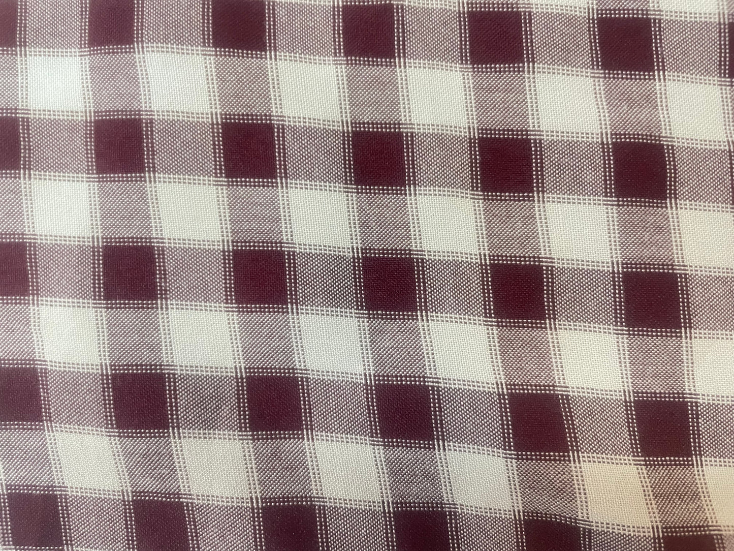 Gingham Cotton - Burgundy & Off-White
