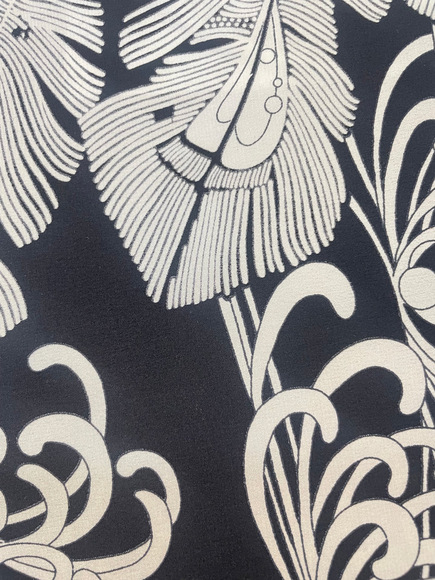 Printed Silk Crepe De Chine - Nouveau Paisley - Black & White