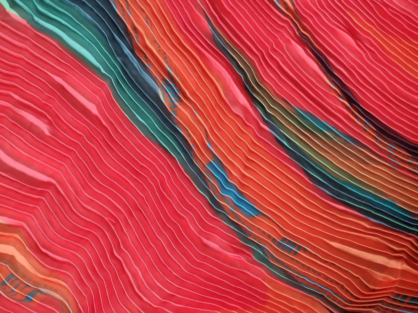 Micro Pleated Poly - Abstract Multicolor