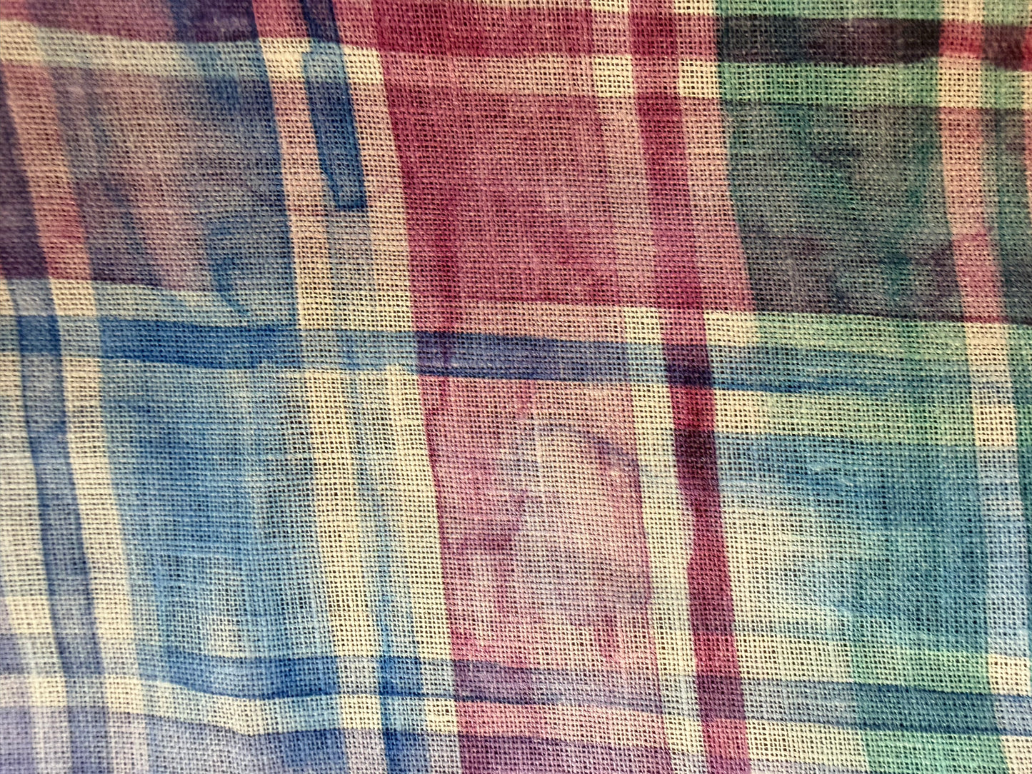 Watercolor Plaid Printed Linen - Multicolor