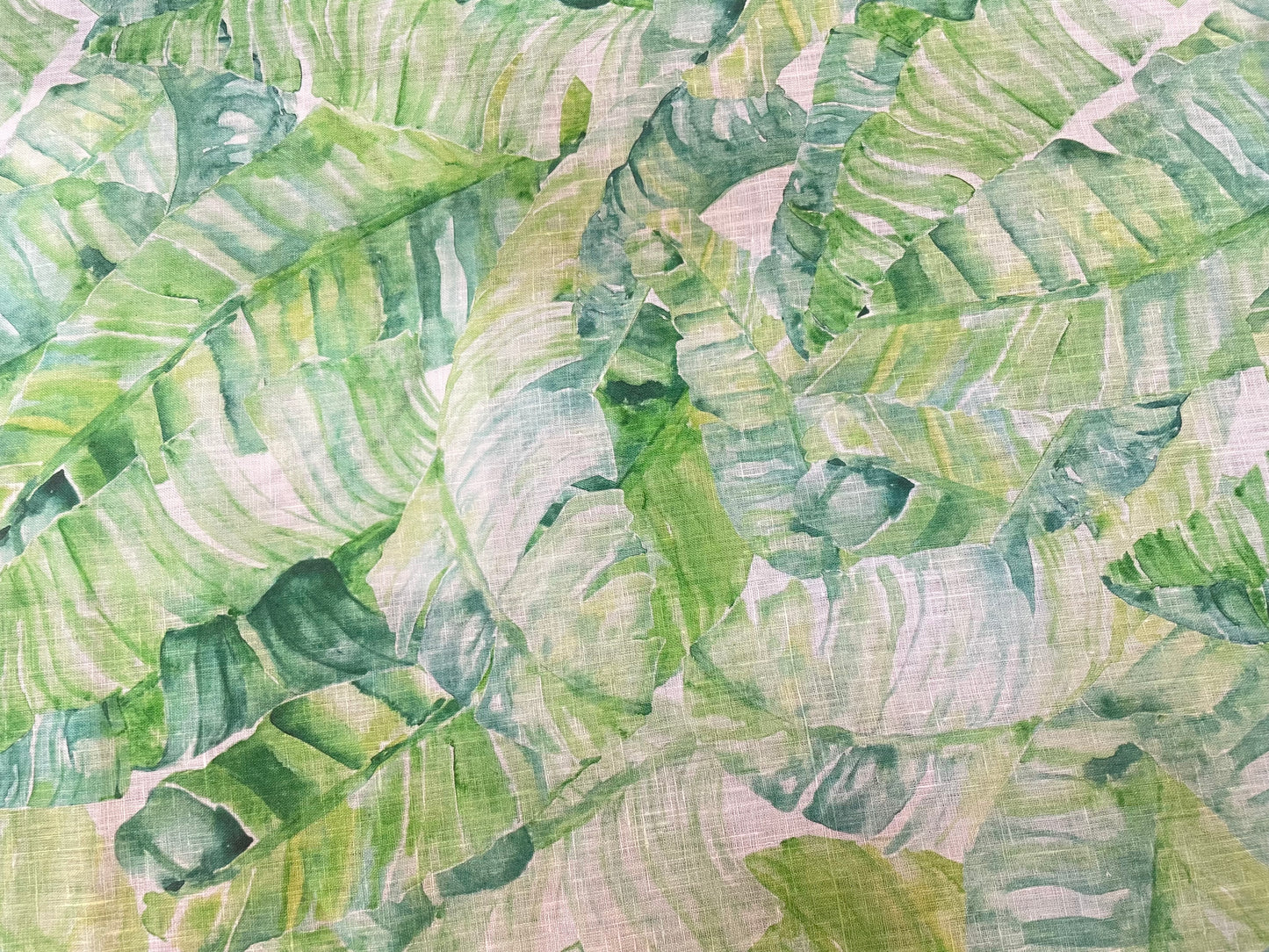 Watercolor Printed Linen - Palm Leaves