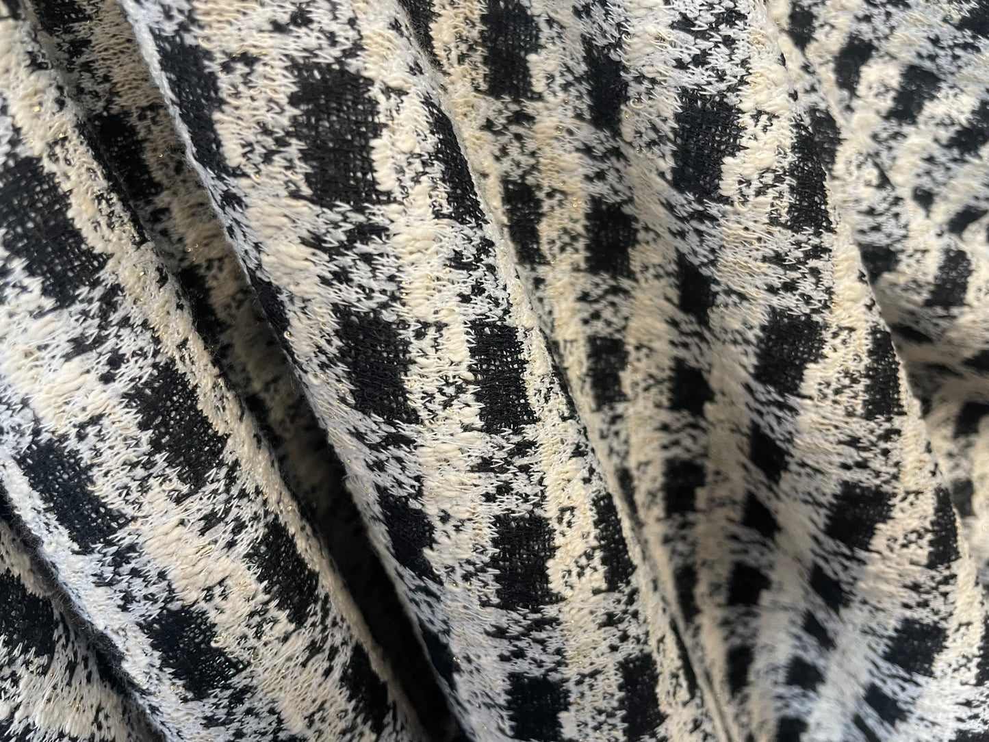 Tweed Sweater Knit - Black, White, Cream & Lurex