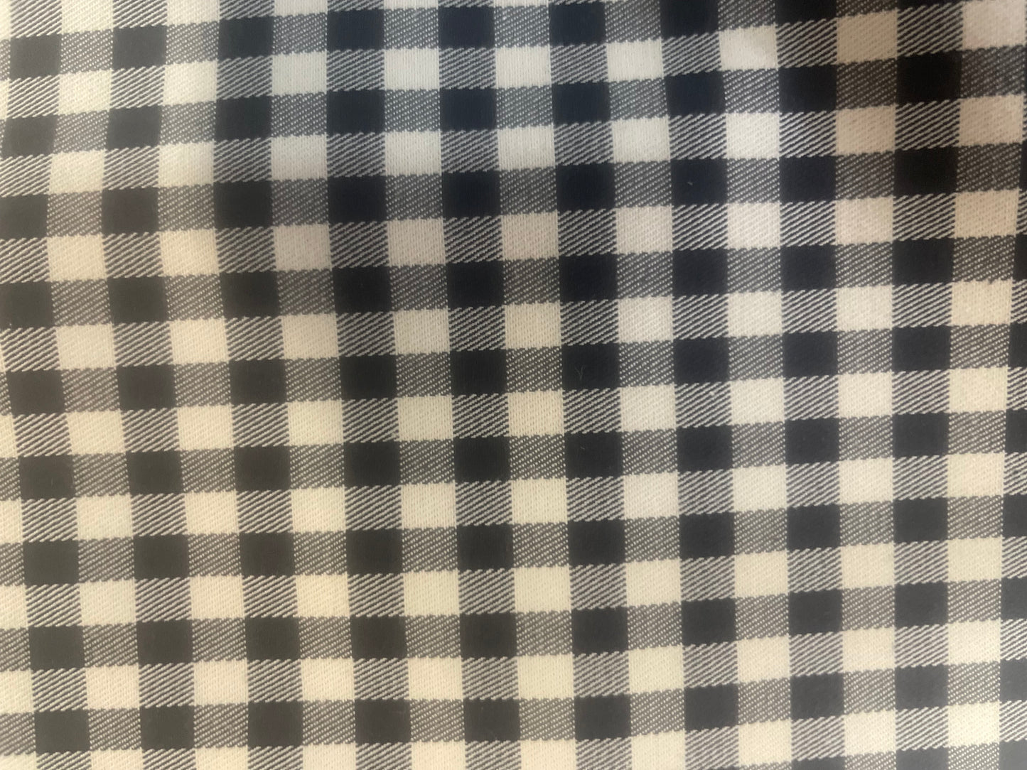 Stretch Cotton Gingham Plaid Print - Black & White