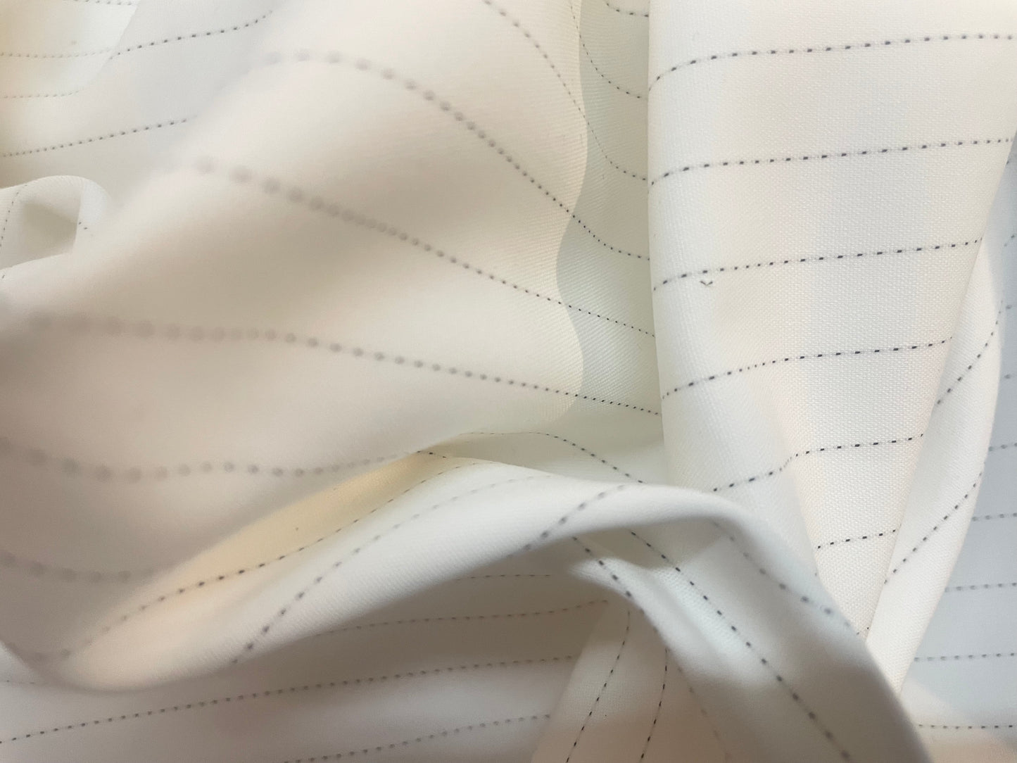 Stretch Cotton Stripe - Ivory & Grey