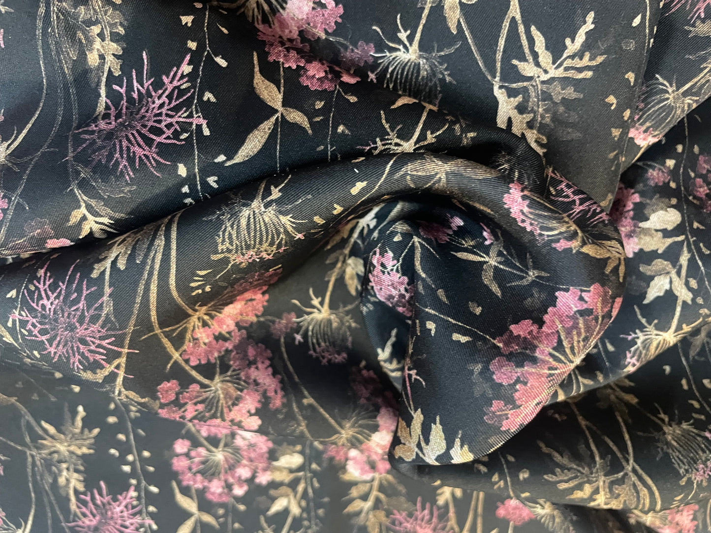 Printed Silk Charmeuse - Matte Antique Floral Print