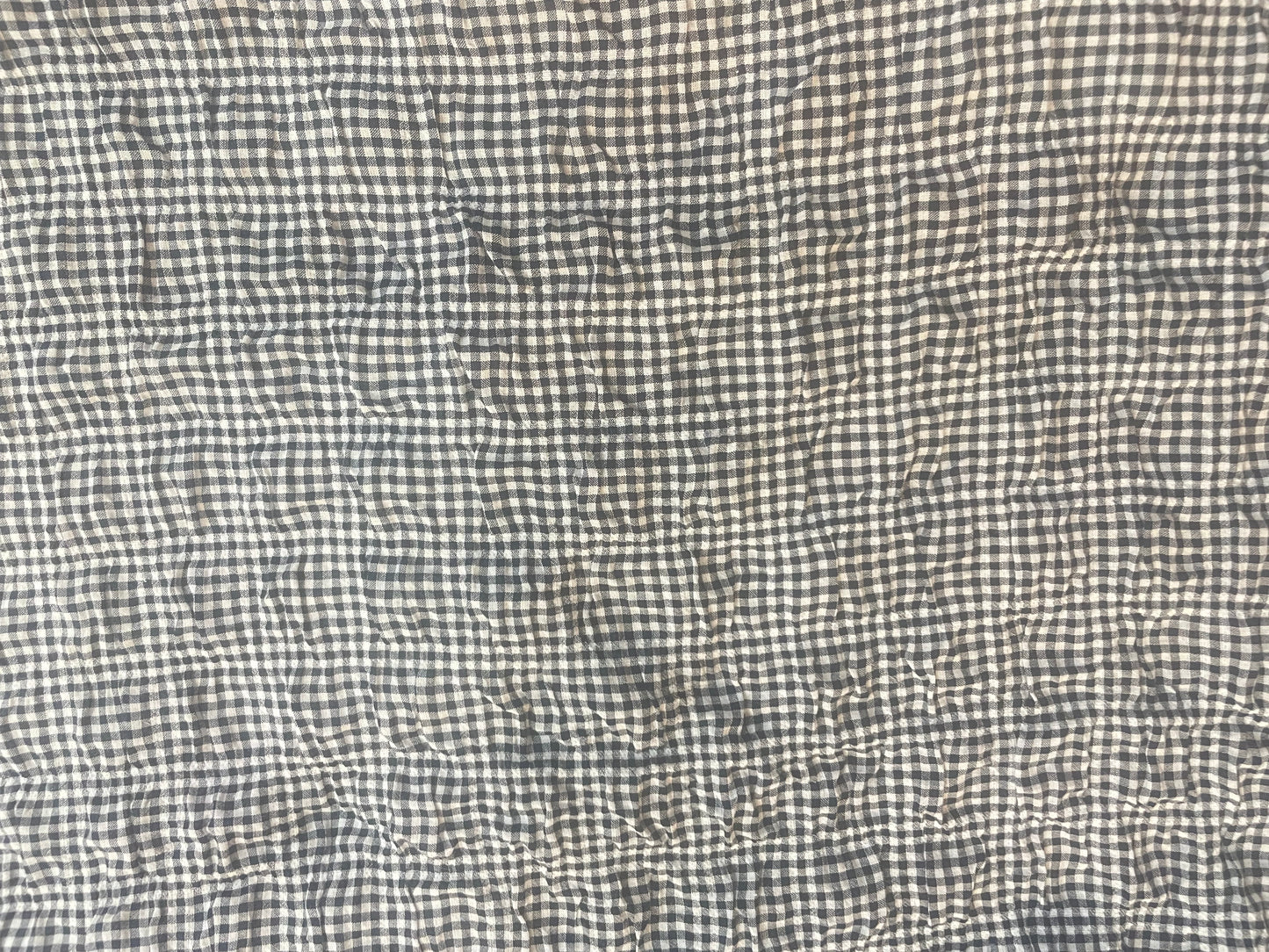 Textured Gingham Cotton - Dark Navy & White