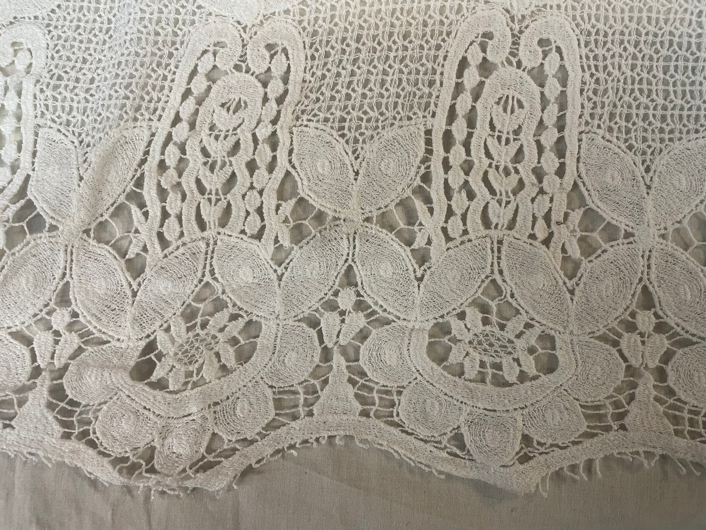 Modern Cotton Geometric Lace - Bright White