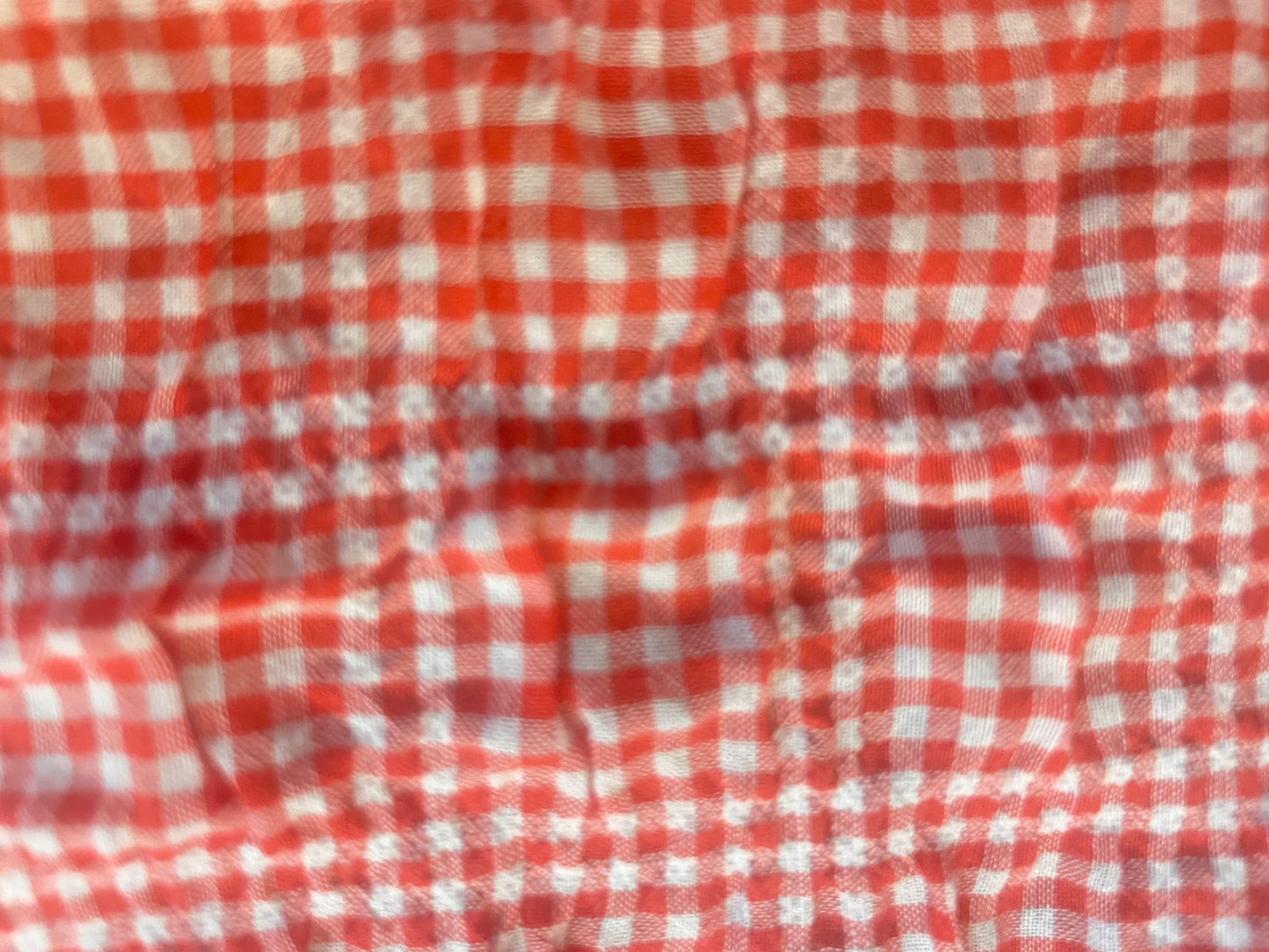 Textured Gingham Cotton - Red & White