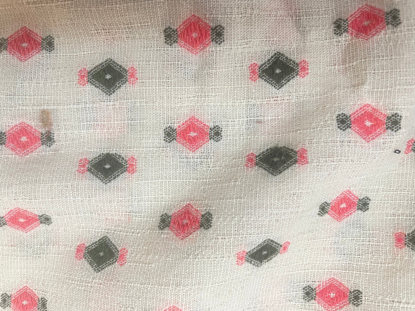 Textured Print Cotton - Beige, Pink & Green