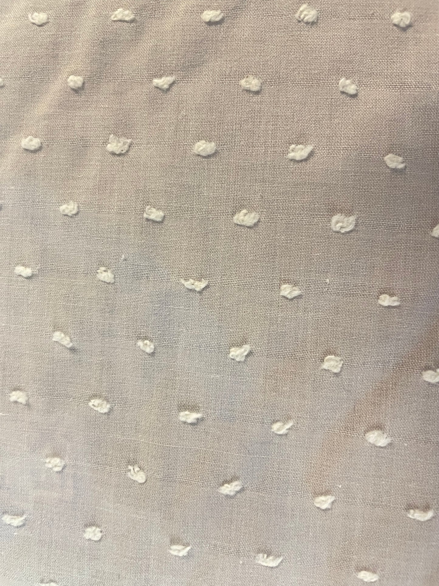 Swiss Dot Embroidered Poly Cotton - Grey & White