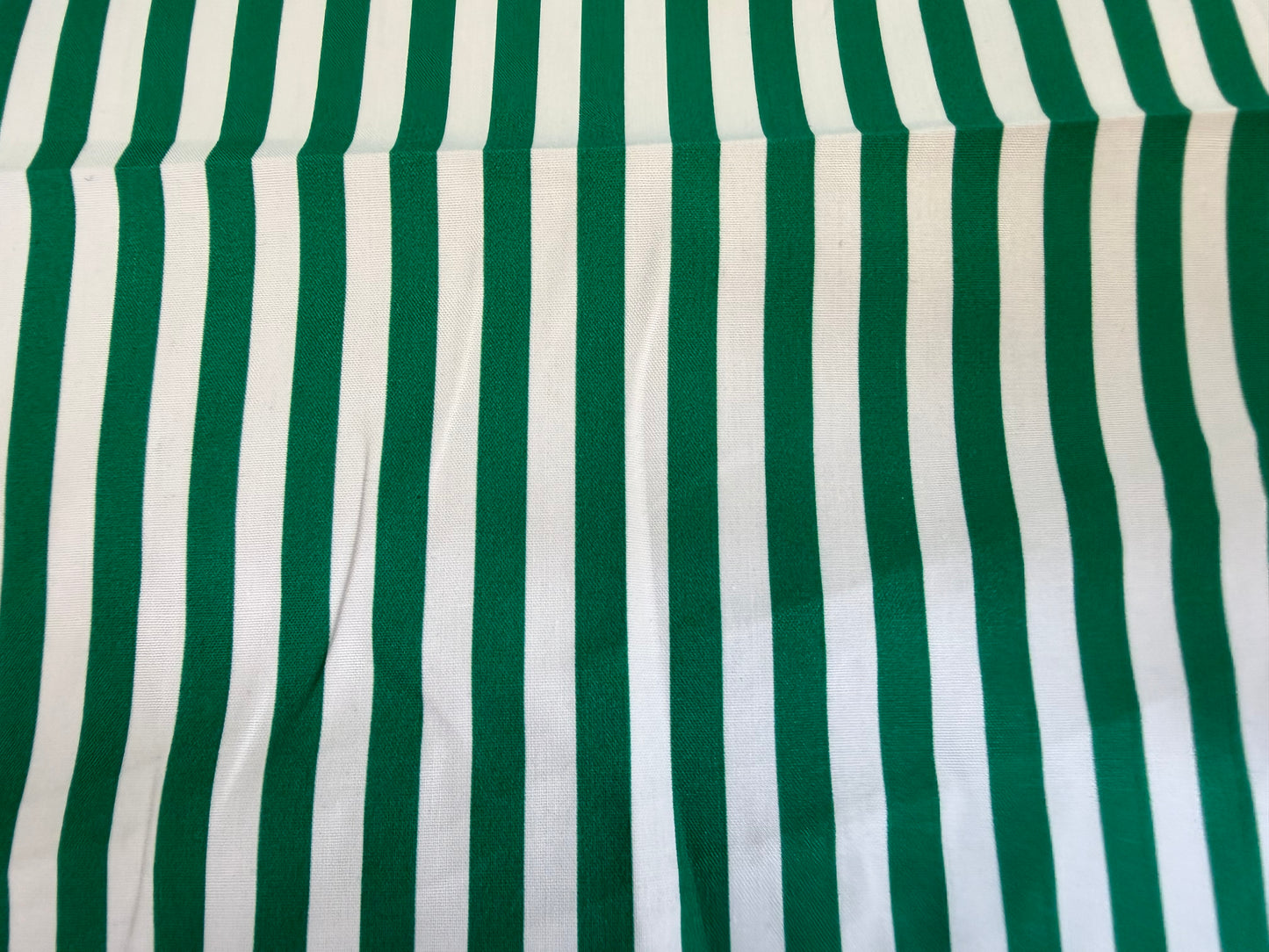 Striped Cotton Shirting - Green & White