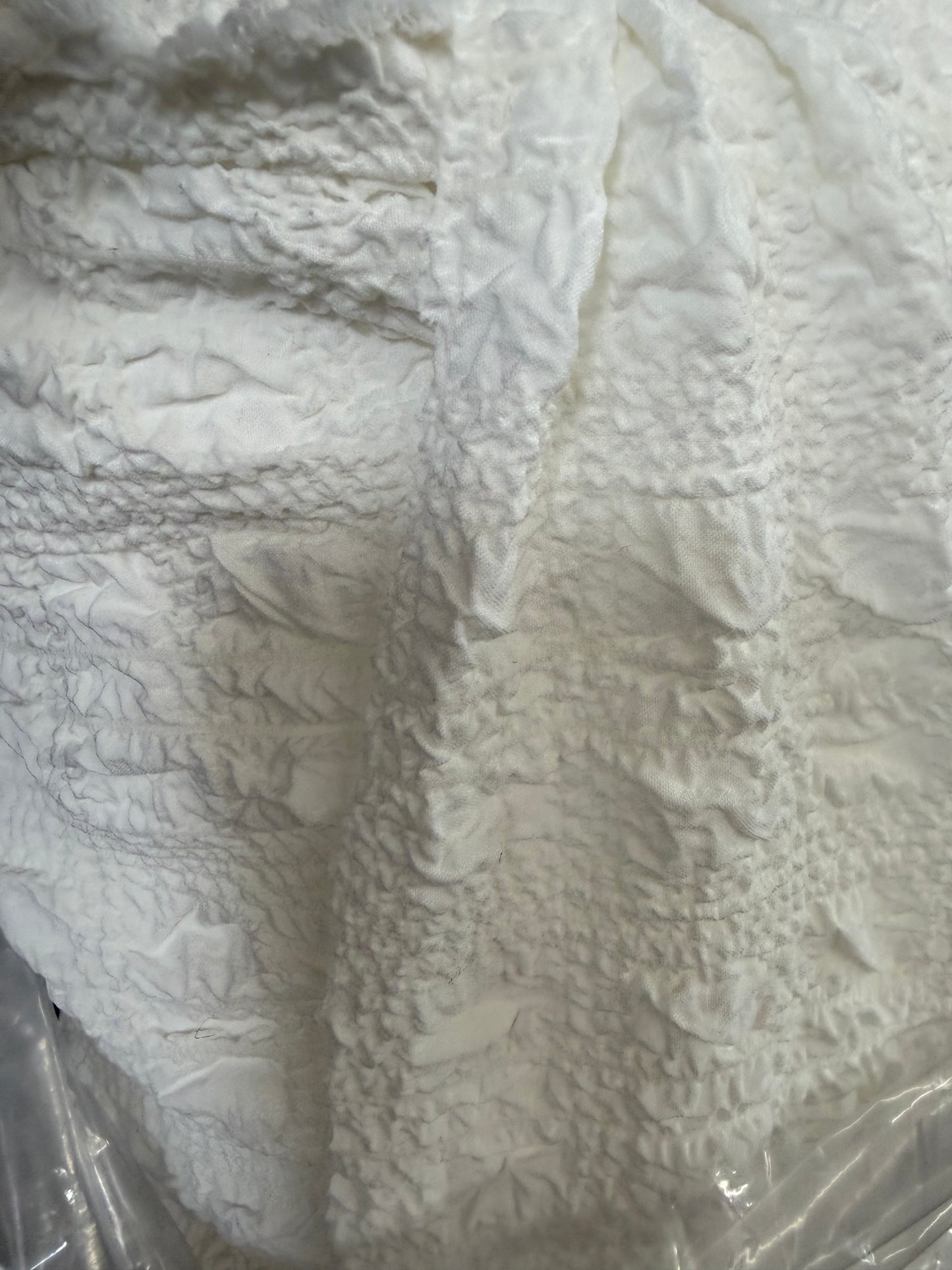 Designer Textured Poly Bubble Crinkle - Ivory White